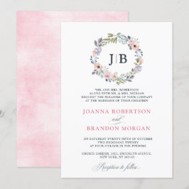 Convites Casamento Floral de Dusty Pink Roses MidSummer