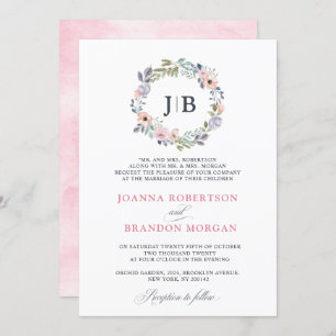 Convites Casamento Floral de Dusty Pink Roses MidSummer