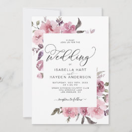 Convites Casamento Floral de Dusty Rosa Rosa Blush Watercol