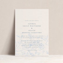 Casamento Floral de Elegante Dusty Chinoiserie Blu
