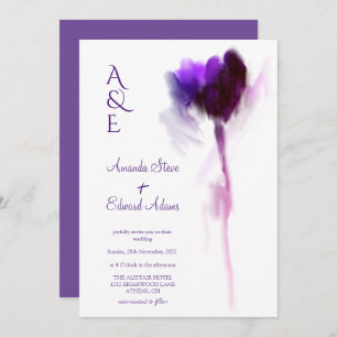 Convites Casamento Floral de Elegante Violet Tulip