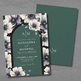 Convites Casamento Floral de Emerald Green