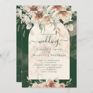 Convites Casamento Floral de Emerald Green BOHO Terracotta