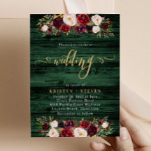 Casamento Floral de Emerald Rustic Burgundy Marsal