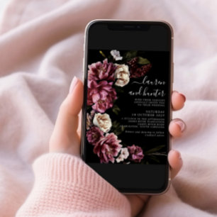 Convites Casamento Floral De Escovas Escuras Escuras Escura