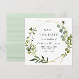 Convites Casamento Floral de Eucalipto Moderno SALVE A DATA