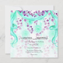 Casamento Floral de Fita Teal