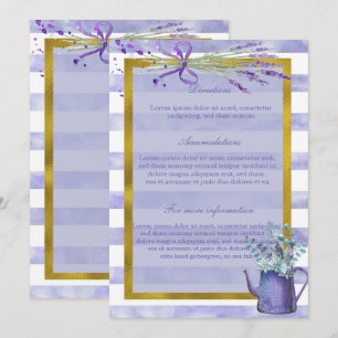 Convites Casamento Floral de Flor Roxo Lavanda