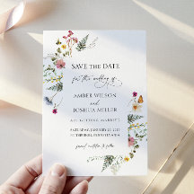 Casamento Floral de Flor Selvagem Salvar a Data