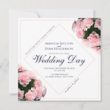 Casamento Floral de Flores de Rosa Rosa Elegante