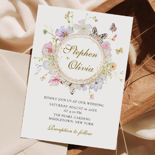 Convites Casamento Floral de Flores Moderno de Flor
