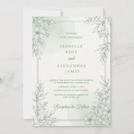 Convites Casamento Floral de Flores Silvestres de Arte de L