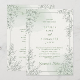 Convites Casamento Floral de Flores Silvestres de Arte de L