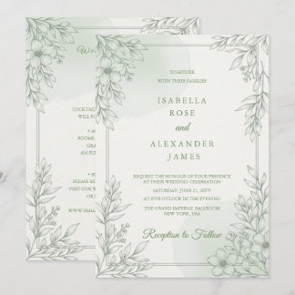 Convites Casamento Floral de Flores Silvestres de Arte de L