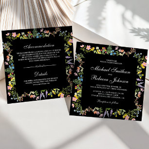 Convites Casamento Floral de Flores Silvestres Rústicas Pre