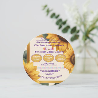 Convites Casamento floral de flores solares