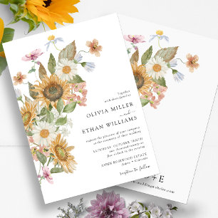 Convites Casamento Floral de Girassóis