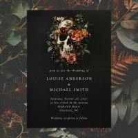 Casamento Floral de Halloween Gothic Skull