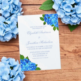 Convites Casamento Floral de Hortênsia Azul