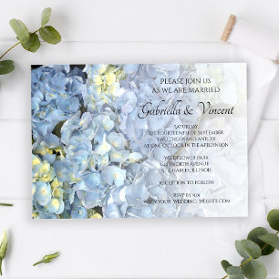 Convites Casamento Floral de Hydrangea Azul
