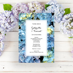 Convites Casamento Floral de Hydrangea Azul
