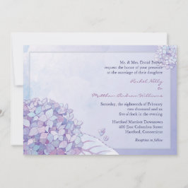 Convites Casamento Floral de Hydrangea Blooms Roxo