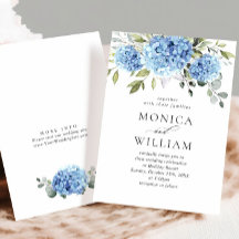 Casamento Floral de Hydrangea Blue Watercolor