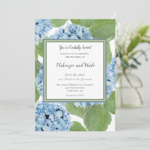Convites Casamento Floral de Hydrangea Hydrangea Azul Elega