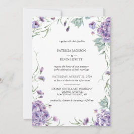 Convites Casamento Floral de Hydrangea Watercolor