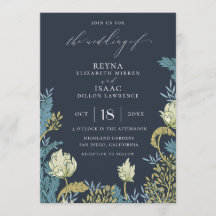 Casamento Floral de Inglês Azul Antiquado