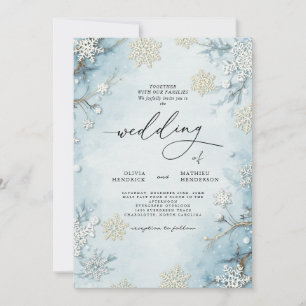 Convites Casamento Floral De Inverno De Icy Blue