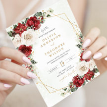 Casamento Floral de Inverno em Dourado e Borgonha
