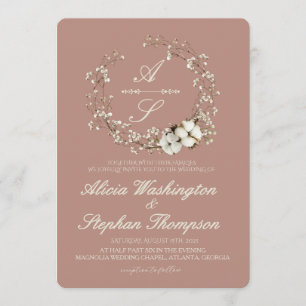 Convites Casamento Floral de Inverno Minimalista Moderno