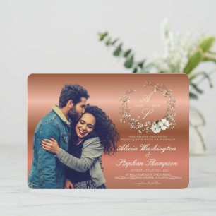 Convites Casamento Floral de Inverno Minimalista Moderno