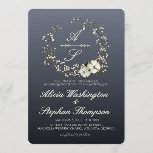 Convites Casamento Floral de Inverno Minimalista Moderno
