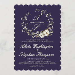 Convites Casamento Floral de Inverno Minimalista Moderno