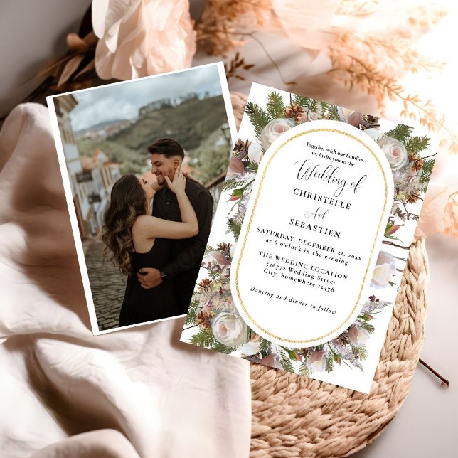 Convites Casamento Floral De Inverno Pessel Boho (Criador carregado)