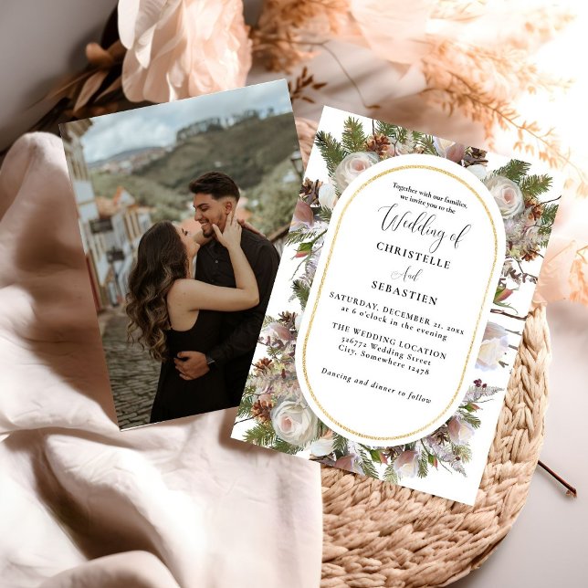 Convites Casamento Floral De Inverno Pessel Boho (Criador carregado)