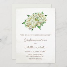 Convites Casamento Floral de Ivory Peony Watercolor