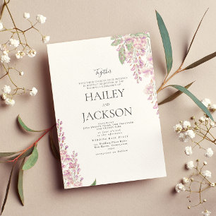 Convites Casamento floral de jacinto branco elegante verde 
