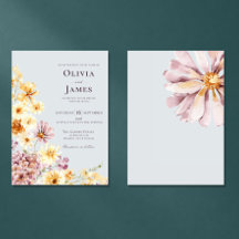 Casamento Floral de Jardim Azul Moderno e Empoeira