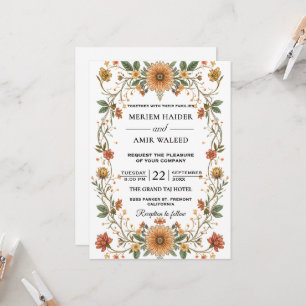 Convites Casamento Floral de Jardim Ornate Flor Silvestre