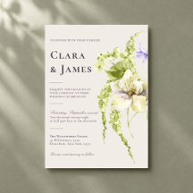 Casamento Floral de Jardim Verde Lavanda Moderno