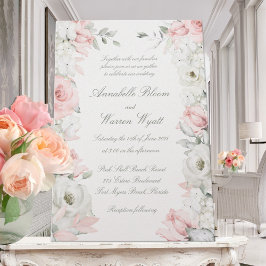 Convites Casamento Floral de Jardins Blush & White Roses