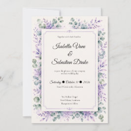Convites Casamento Floral de Lavanda Etérea