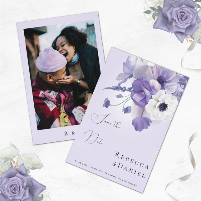 Convites Casamento Floral de Lavanda Lilática Romântica Del (Criador carregado)