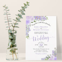 Convites Casamento Floral de Lavanda Roxo