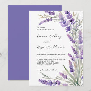 Convites Casamento Floral de Lavanda Rústica