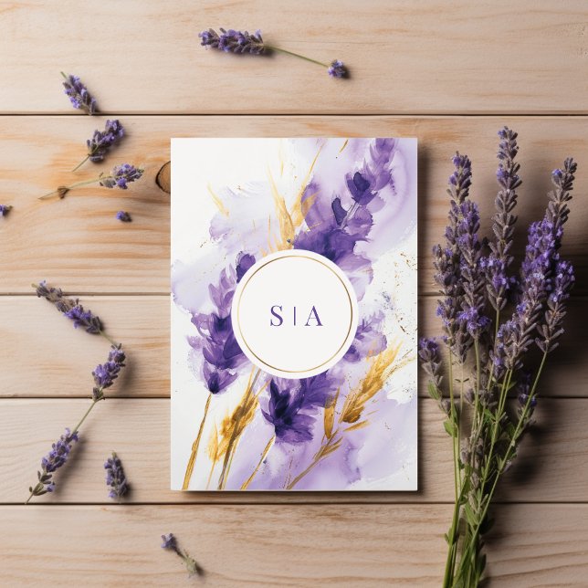 Convites Casamento Floral De lavandas E Ouros (Criador carregado)