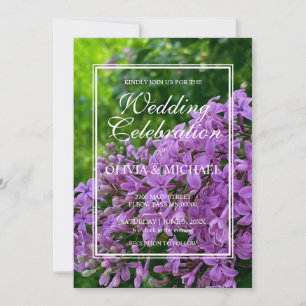 Convites Casamento floral de lavandas roxas de lilases Eleg
